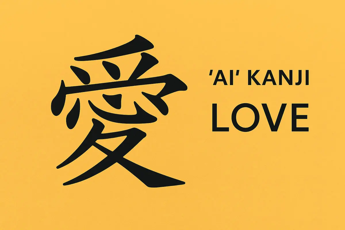 The kanji 愛 meaning 'love' in Japanese
