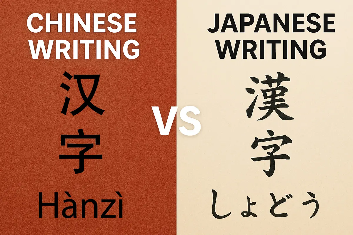 Chinese vs Japanese writing system comparison