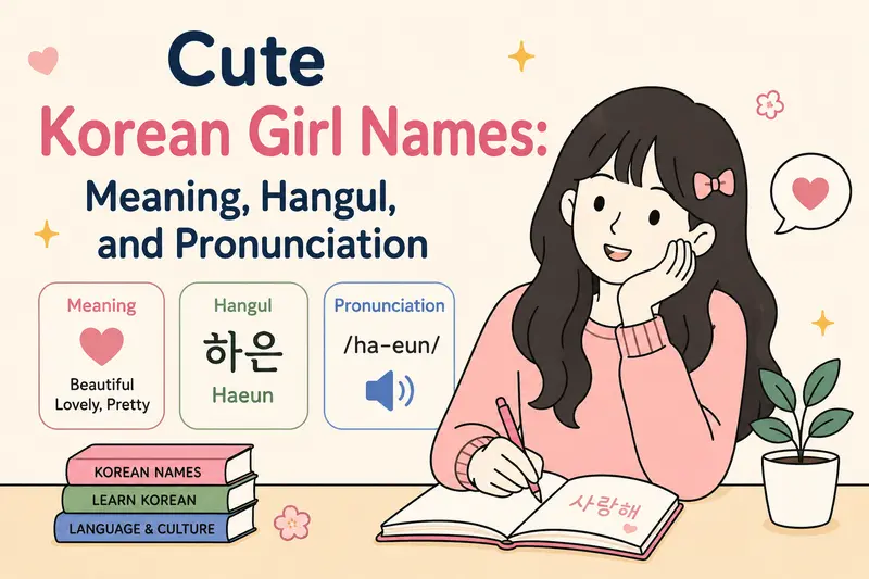 Cute Korean girl names with Hangul and pronunciation
