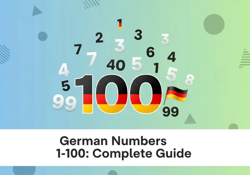 German numbers 1–100 with practical examples for time and prices