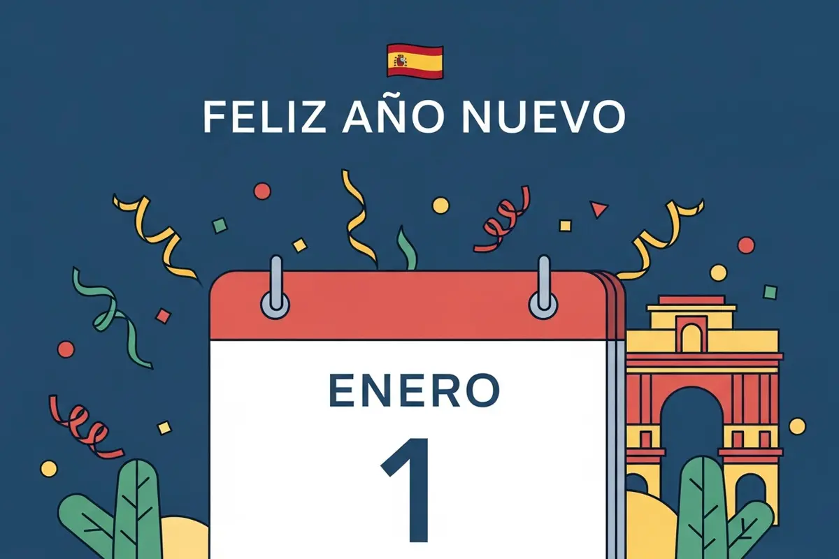 Happy New Year in Spanish language greeting