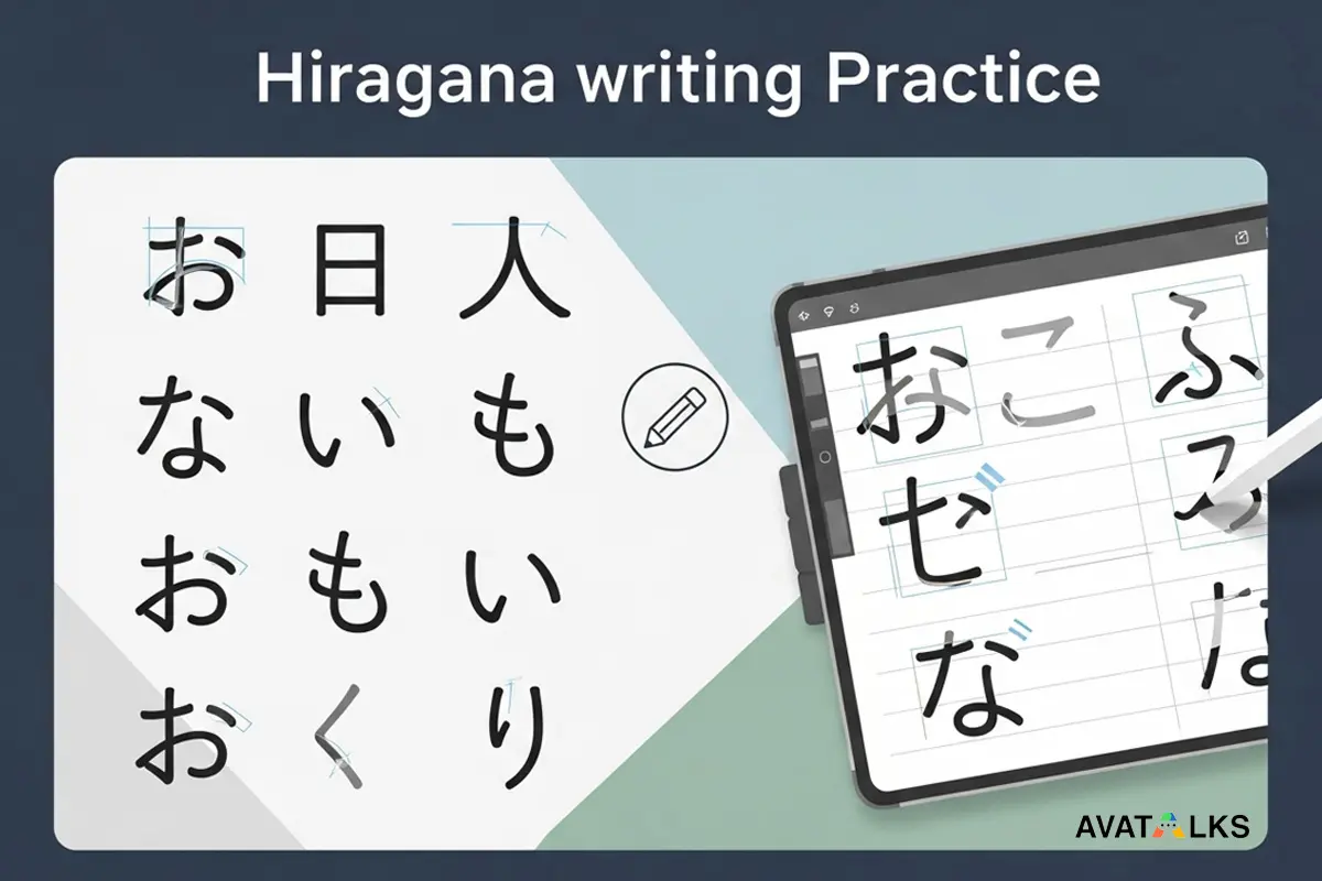 Hiragana writing practice