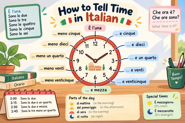 How to Tell Time in Italian: Hours, Minutes, and Examples