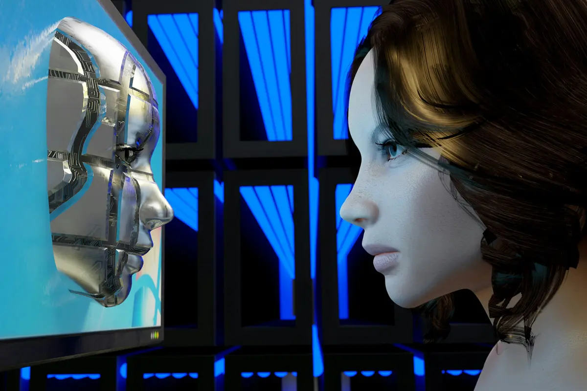 AI robot learning different languages