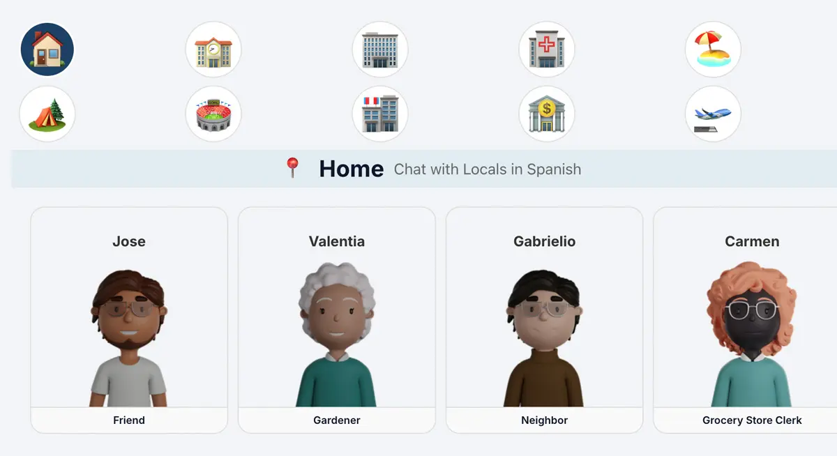 AI-powered Spanish chat simulation