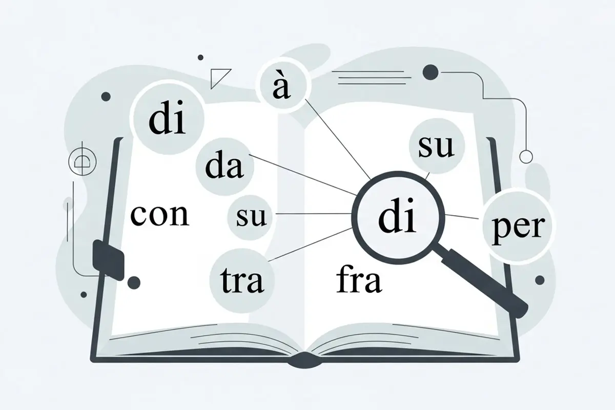 Learning prepositions in Italian language with examples