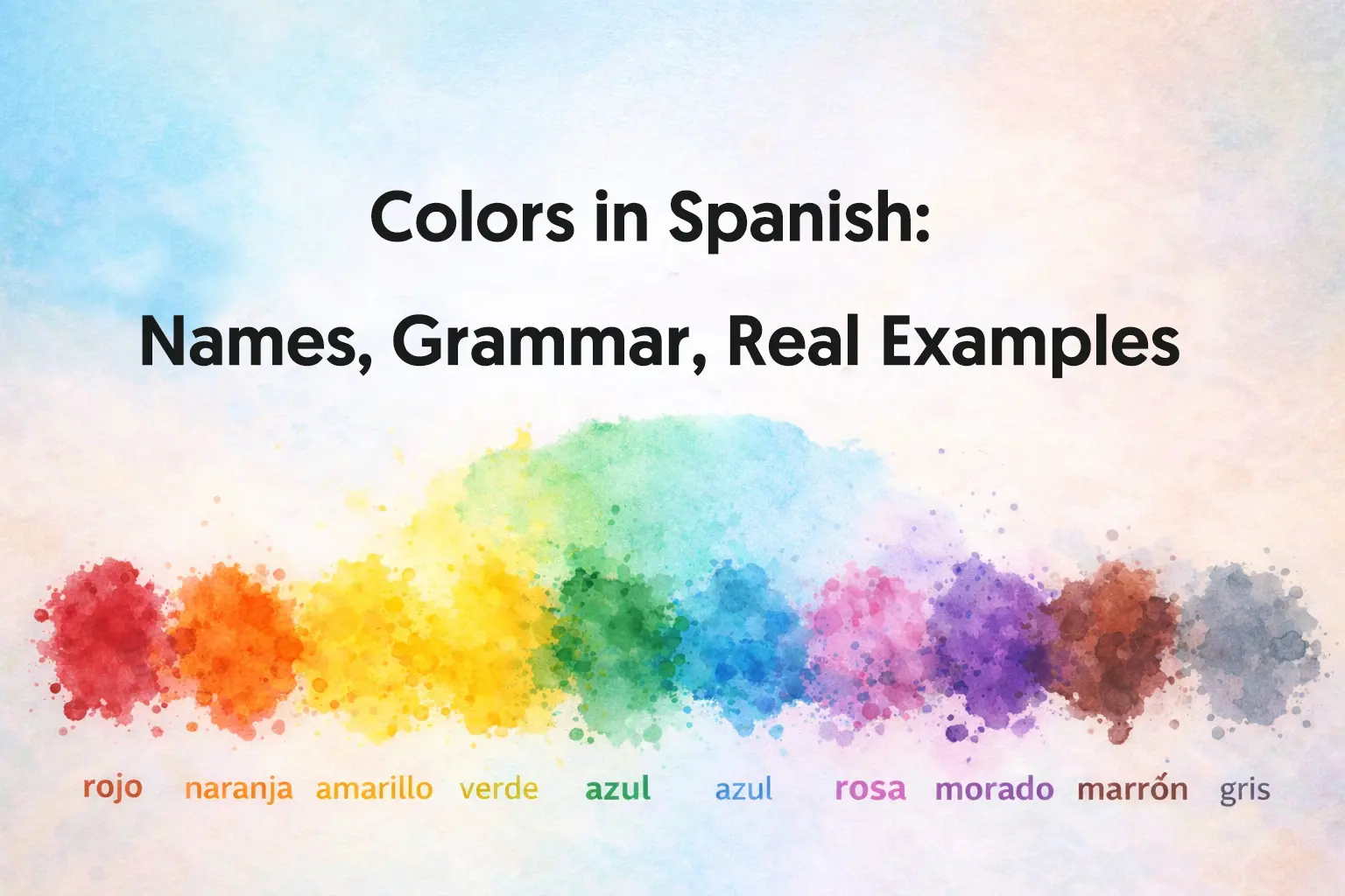 Spanish colors with examples