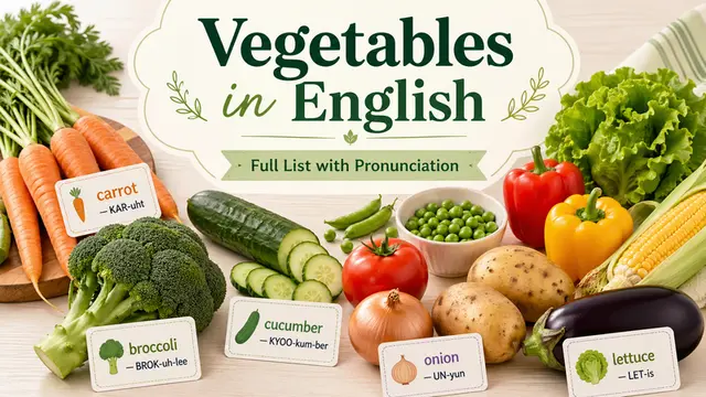 Vegetables in English: Full List with Pronunciation