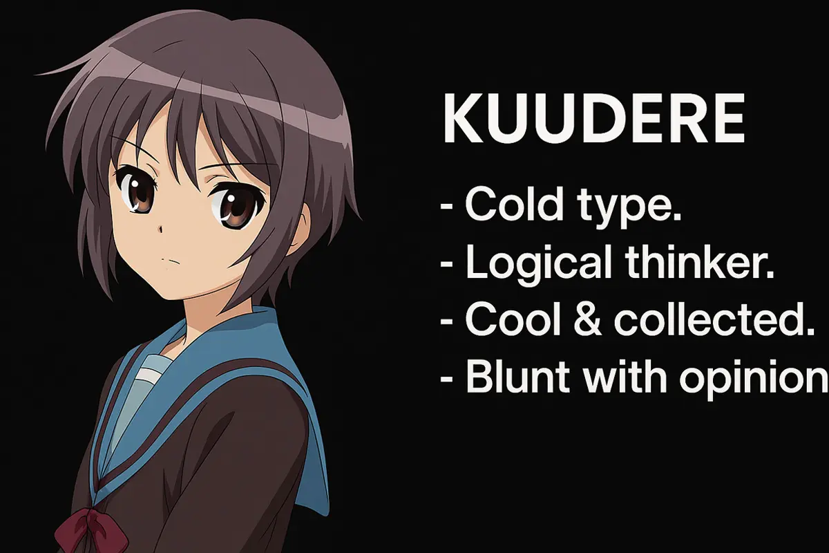 Anime character representing Kuudere personality