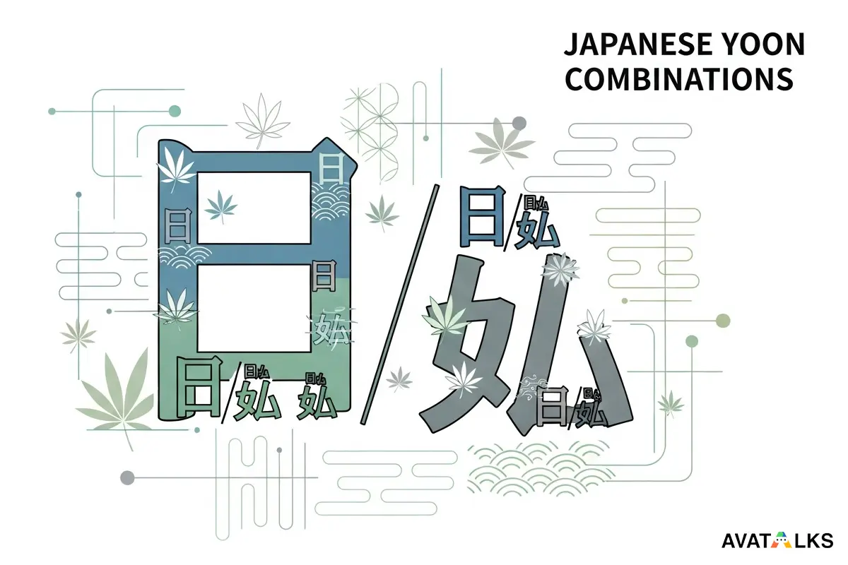 Japanese yoon combinations chart and practice